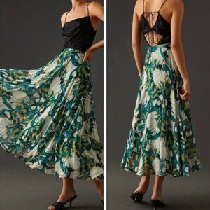 Anthropologie Circular Butterfly Print Skirt size 6 NWT